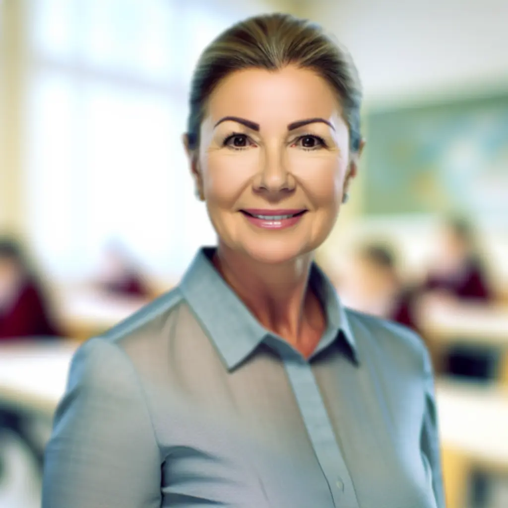 Portret van medeoprichter Anne de Vries, schoolleider